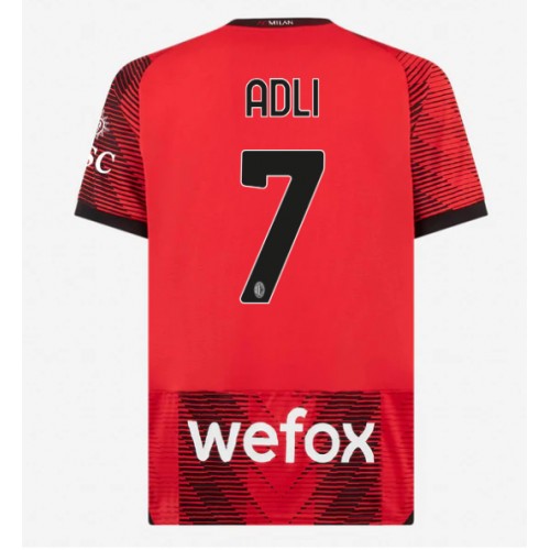 Pánský Fotbalový dres AC Milan Yacine Adli #7 2023-24 Domácí Krátký Rukáv